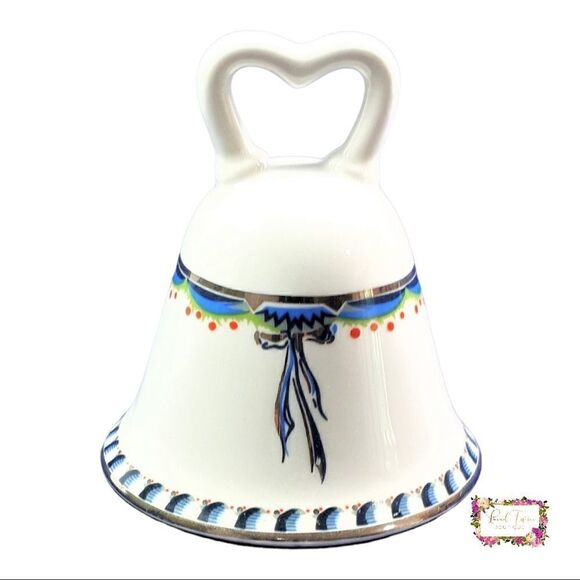 Goebel Wedding Bell West Germany Heart Shaped Handle Ceramic Bell - Picture 1 of 7